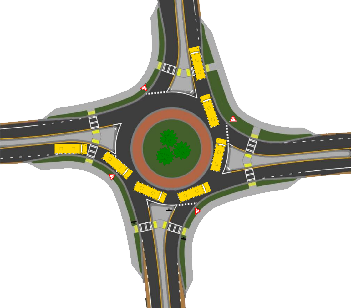 How to Navigate a Roundabout - School Bus